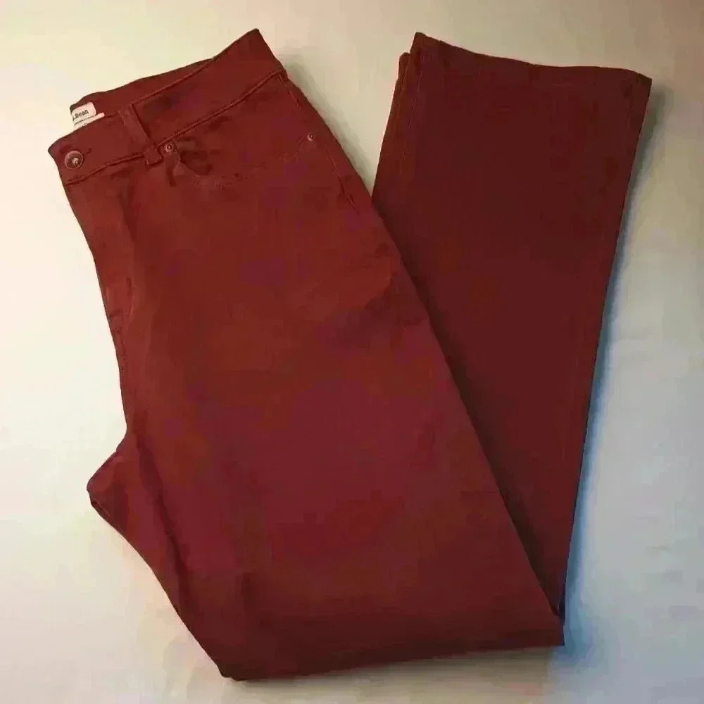 L.L.Bean Brand Denim Jeans Size 10 Classic Fit Rust Brown Straight Leg High Rise